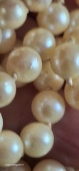 Vtg Cultured Natural Ivory Pearl Individualy Knotted Opera Lenth Pearl Necklace