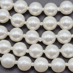 Classic Faux Pearl Long Opera Length Knotted Off White Luminous Necklace 72 inch