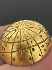 Hermès Paris Signed Gold Tone Round Dome Clip-On Stud Earrings