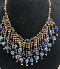 Miriam Haskell?? Vintage Choker Necklace With Dangling Glass Beads