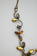 Vintage Necklace Festoon Style Necklace Beautiful Multicolored Rhinestones