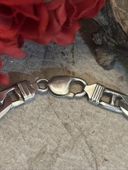 28. Vintage Sterling 925 Mariner Link Chain Bracelet 8 3/4″. 29.1g. Italy Unx