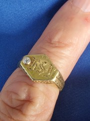 RARE FIND! Antique Victorian Girls 14k Gold Baby’s Ring DIAMOND Floral SIZE 6.5