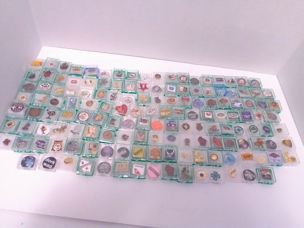 Lot of 147 Random Various Pins Buttons & Brooches 1970’s – 2000’s See PICS!!!