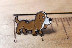Basset Hound Enamel Pin 1.25in