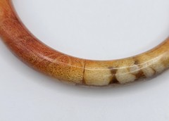 Vintage Natural Apple Sponge Coral Segment Bangle Bracelet Orange Red