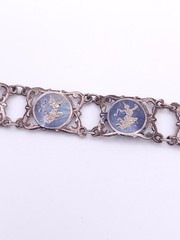 Vintage Siam Sterling Niello Goddess Thai Dancer Linked Signed Bracelet 7.25″