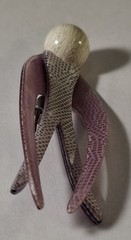 Lea Stein Paris France Fused Plastics Swallow Bird Pin Brooch Lilac Purple