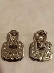 925 Sterling Silver Thailand CZ Black Onyx Vntg Judith Ripka Stud Clip Earrings