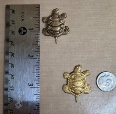 Vintage Brass Turtle Stampings 33mm High Relief Sea Turtle Jewelry Findings Lot