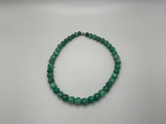 VINTAGE ESTATE 16” GRADUATED GREEN JADE/JADEITE BEADED NECKLACE 74 grams