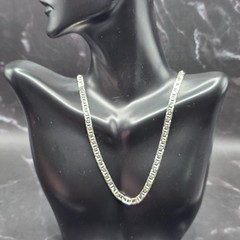 Vtg 1970s Italian 925 Sterling Silver Mariner Anchor Flat Link Chain