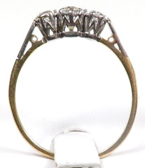 Antique Art Deco 1920’s PPLS 3 Diamond Engagement Ring Size 8.25 UK-Q EGL USA