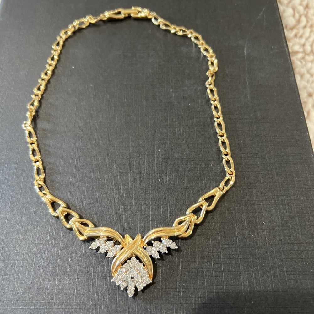 Puccini Rhinestone Choker Necklace 15 Inch Signed