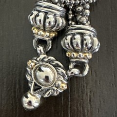 NLH Nat Landau Hyman Signed Multi Strand Silver Gold Tone Statement Necklace