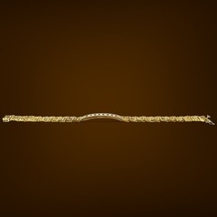 Vintage 14K Gold Nugget Style Link Bracelet 0.49ct Diamond Bar Unisex, 7″ 18.4g