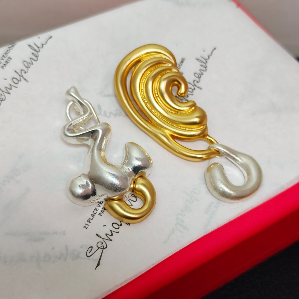 Schiaparelli Asymmetrical Nose Ear Earrings WITH BOX