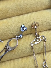 Vintage Earring Lot Dangle Art Deco Style Brutalist Mixed Metal Whimsical
