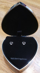 VTG Things Remembered Pink Cubic Zirconia Sterling Silver 925 Heart Earrings