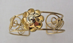 Vintage Barclay 1/20 12k Gold Filled Flower Cuff Bracelet 6 1/2″