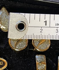 EVAN ST CLAIR 3 Pairs Clip On Earrings Gold Tone Diamond Dust, Vintage MCM, NOS