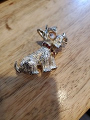 Vintage Schnauzer Puppy Dog Brooch Pin Googly Eye Doesnt Move