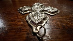 VTG Cross Raimond Silver plate Ornament Italy Signed 3.5 inches