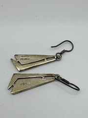 Vintage Mexico 925 Sterling Silver Abalone Shell Inlay Dangle Earrings TC-102