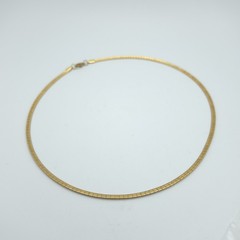 Vtg Omega Chain Thin 2mm Gold Tone Necklace 17″ Classic