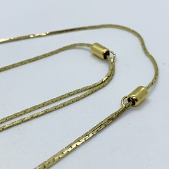 VTG 90’S Y2K YELLOW GOLD TONE SLIDE BOX CHAIN NECKLACE ADJUSTABLE LENGTH RETRO