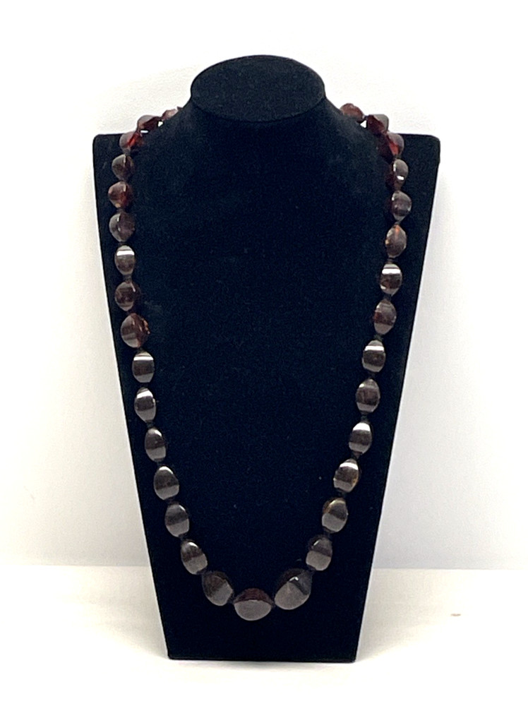 Vintage Natural Baltic Amber Necklace Rich Cognac Freeform Beads 30″ 75.73g
