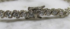 Ross Simons Sterling Silver Clear Stones Tennis Bracelet ~ 7″ ~ 11grams ~ 1-E151