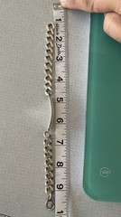 HEAVY 40G VINTAGE 1970s CURB 925 STERLING SILVER BRACELET 8-3/4” ID NAMEPLATE