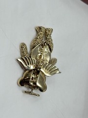 THE BEAR CLUB 24k Gold-Plated Pewter Teddy Bear Pin in Heart Shaped Box 1996