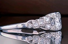 Platinum Vintage Engagement Ring 0.80ct.Natural Old Euro Round Diamond 1920’S
