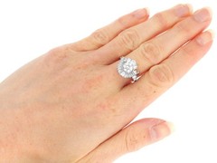 Antique Art Deco 2.48Ct Diamond and 18k White Gold Cocktail Ring Circa 1935