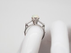 Vintage 1940s $5000 2.30ct Lightning Ridge OPAL Marquis Diamond Platinum Ring