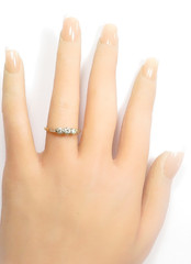 Antique Art Deco 1920’s PPLS 3 Diamond Engagement Ring Size 8.25 UK-Q EGL USA