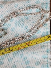 Vtg Art Deco Paper Clip Necklace 3 Strand Long Silver Layered Necklace Beauty