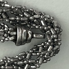 Vintage Silver Tone Multi Strand Beaded Necklace 17.5” Statement Choker Collar