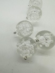 German Lucite Ball Pendants Controlled Bubble Bubble Pendant 1″ Set of 5