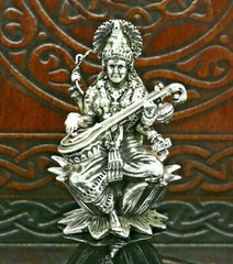 925 sterling silver Goddess Saraswati statue, figurine, puja article art121