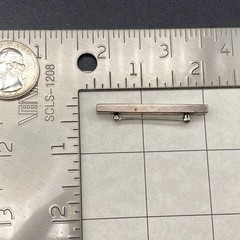 Vintage Modernist Minimalist Multiple Inlay Silver Bar Pin Brooch