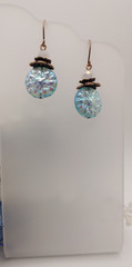 Aqua Dangle earrings Antique Copper Crystal NF Birthday Handmade Mothers Day