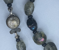 Vintage Smoky Gray Multi Bead Crystal Long Made In Germany Necklace