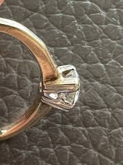 Art Deco 14k Yellow Gold White Topaz Wedding Band Ring Solitaire .4ct Sz 4.75