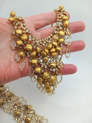 VINTAGE JULIANA? GOLD TONE WATERFALL NECKLACE BRACELET DEMI PARURE