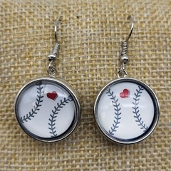 Baseball Mom Sports Fan Dangle pierced Earrings Love the game
