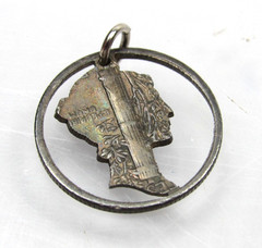 Vintage Mercury Dime Cut-out Pendant Charm