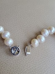 VINTAGE CULTURED 9-10 mm PEARL NECKLACE W/ 14K SOLID WHITE GOLD CLASP 18 inch
